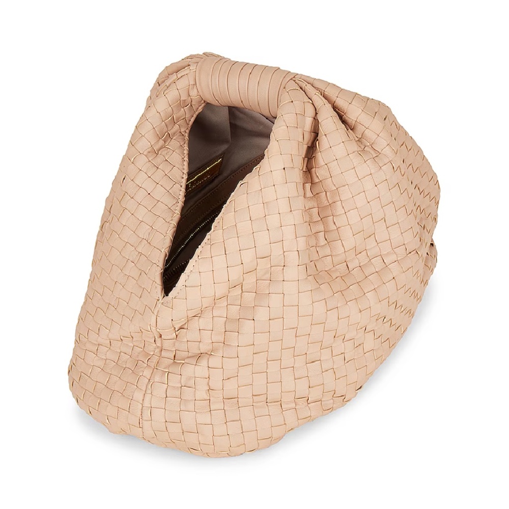 Nia Woven Handbag in Bone Ivory Leather NWT